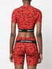 paint-splatter print jersey crop top