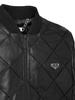 quilted leather bomber jacket