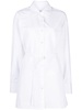 logo-embroidered belted shirt dress