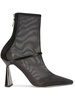 pointed-toe mesh ankle boots