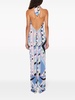 Vivara-print satin halterneck maxi dress