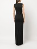 square-neck slim-cut gown