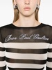 logo-embroidered striped jumper