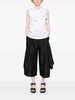 pleated twill cropped trousers 