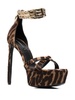 tiger-print platform sandals