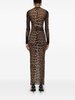 leopard-print mesh dress