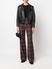 tartan-pattern high-waist trousers