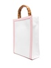 logo-print bamboo-handle tote bag