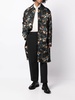 floral-print trench coat