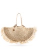 Lucia raffia-design tote bag