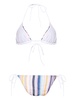 striped open-knit bikini 