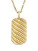 18kt yellow gold Sculpted Cable Tag necklace charm