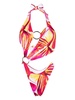 printed asymmetric cut-out swimsuit