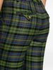 slim-cut plaid-check wool trousers