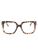 tortoiseshell square-frame glasses