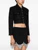 Self Portrait Black Boucle Cropped Jacket