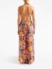 Cactus floral-print wide-leg trousers