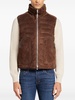 high-neck suede gilet