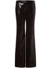 patent-finish leather flared trousers 