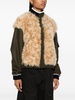 shearling-panel bomber jacket