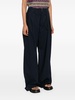 pleated straight-leg trousers