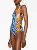 graphic-print cut-out swimsuit