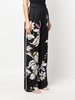 Floral wide-leg silk pants