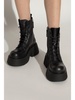 lace-up leather platform boots