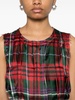 tartan check-pattern satin top