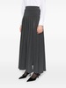 side-slit pleated maxi skirt