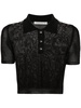 lurex studded polo top