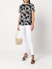 floral-print silk T-shirt