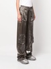 high-waisted high-shine trousers