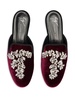 Elsa crystal velvet mules