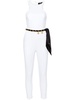 belted cropped jumpsuit