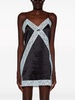 lace-trim silk minidress