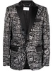 logo-embellished single-breasted blazer