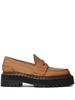 penny-slot leather platform loafers