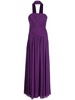 draped-design silk blend dress 