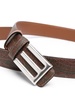 logo-buckle reversible leather belt