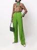 high-waisted flared trousers 