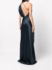 silk asymmetrical gathered gown