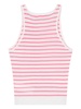 Eyelike-patch striped sleeveless top