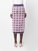 Aviation houndstooth-print midi skirt