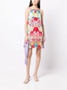 floral-print silk shift dress