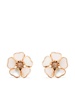 18kt rose gold Happy Hearts flower diamond pearl ear clips