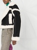 shearling trim crop jacket