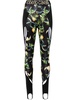 cut-out detailed lemon-print leggings