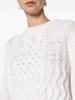 cable-knit cropped wool jumper