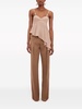 pleated high-waist straight-leg trousers